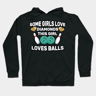 Funny Bowling Art For Women Girls Track Bowling Spare Bowler Hoodie